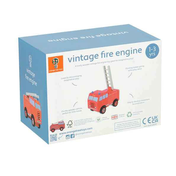 Vintage Fire Engine Wooden Toy