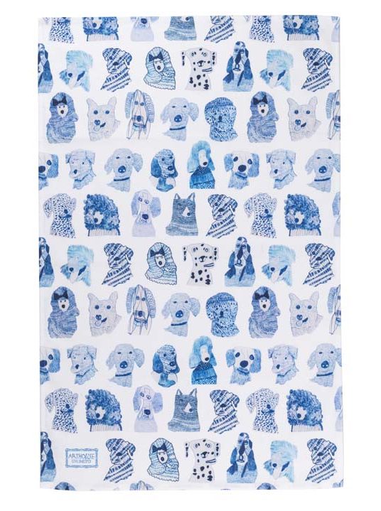 Arthouse Unlimited Blue Dogs Tea Towel