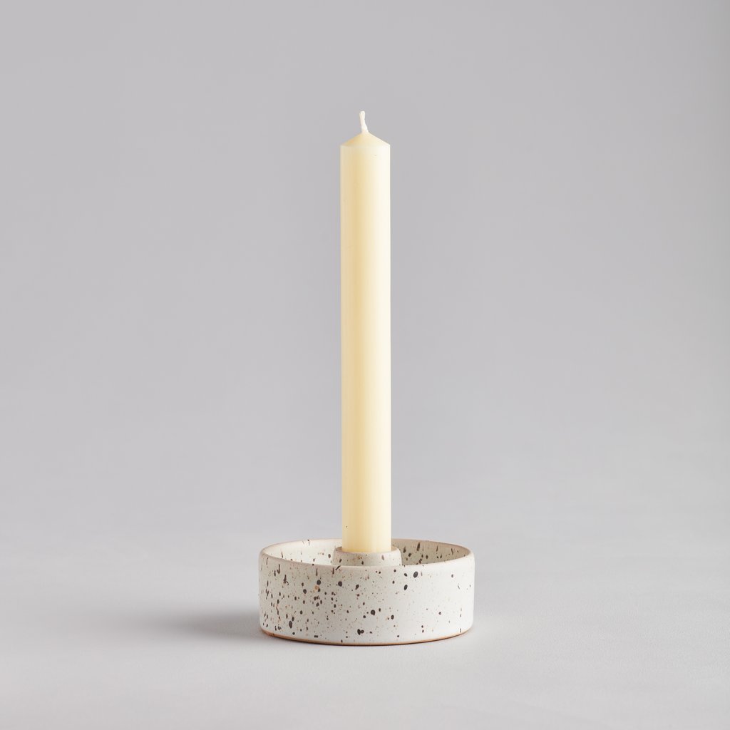 Stone Speckle Plate Candle Holder